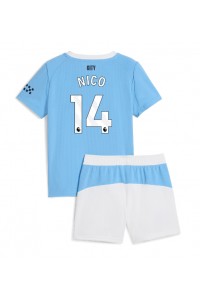 Manchester City Nico Gonzalez #14 Babyklær Hjemme Fotballdrakt til barn 2025-26 Korte ermer (+ Korte bukser)